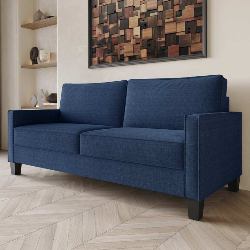 Roldao Square Arm Sofa, Blue