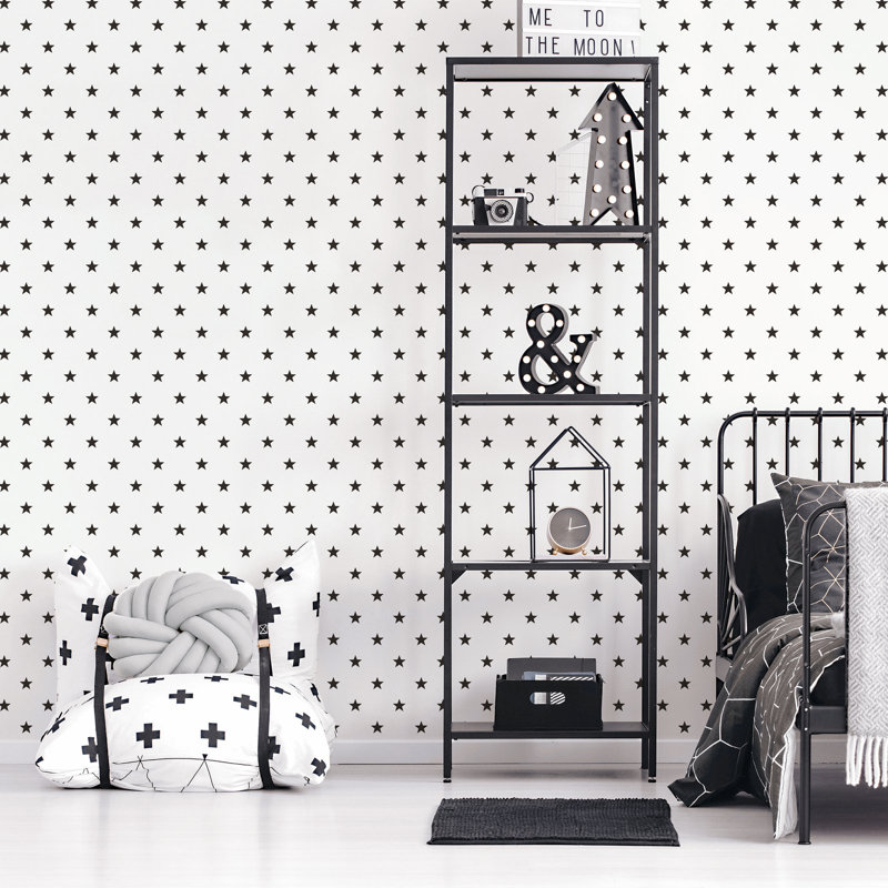 Kids and Teens Collection Stars Wallpaper, Black