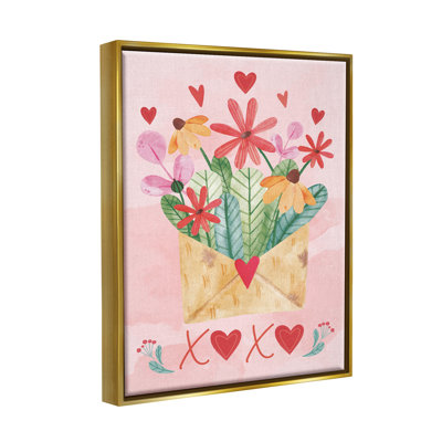 «Xoxo Love», art floral sur toile flottant par ND Art
