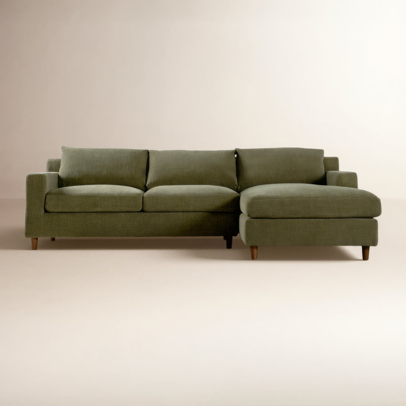 Alania Sectional, White Crypton® Chenille, Right Hand Facing