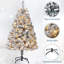 Arbre de Noël artificiel 4,5 pi avec lumières blanc chaud, matériau floqué réaliste, arbre de Noël festif avec charnières en métal et base pliable-136226852