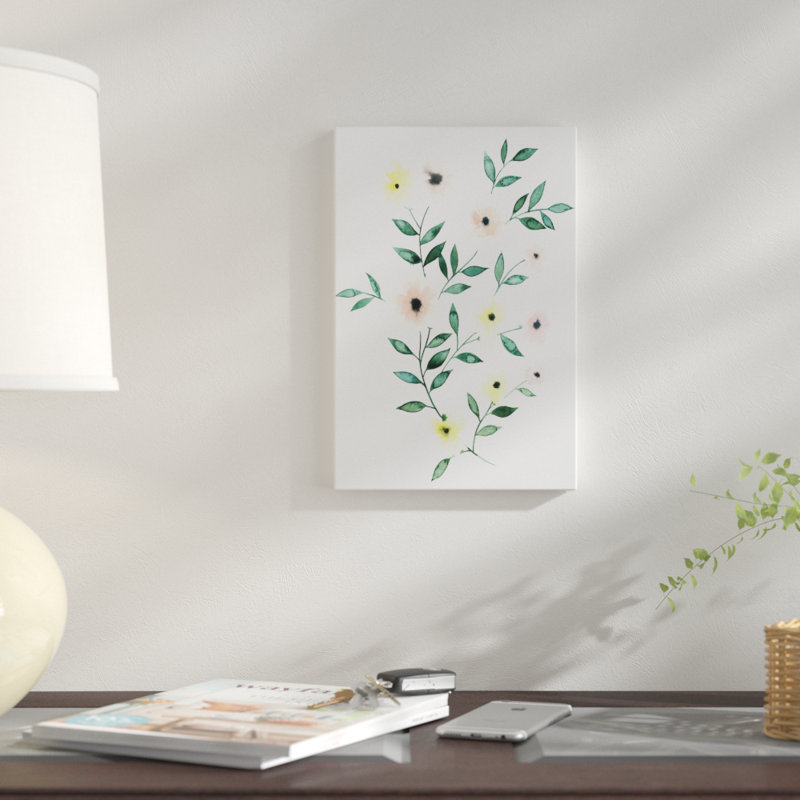 « treillis fleurs ii », impression sur toile, H 12 po x l 8 po x P 0,75 po, Toile tendue, Pas de tapis