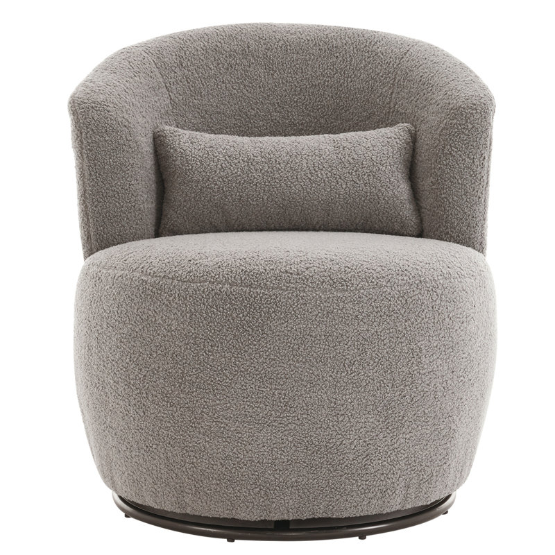 Upholstered Swivel Side Chair, Gray Teddy