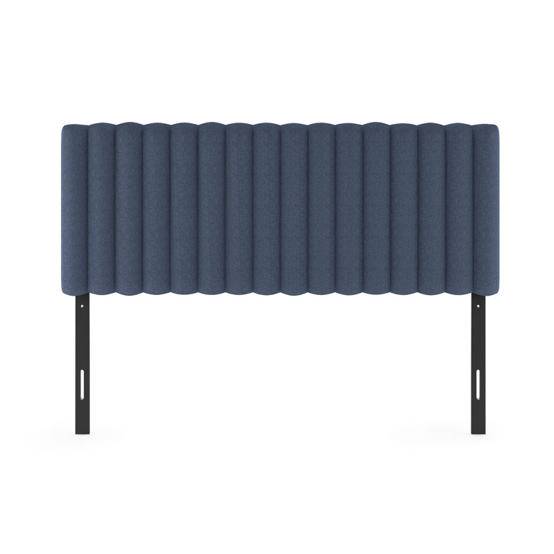 Tête de lit tapissier à panneau Karp, Bleu, Double
