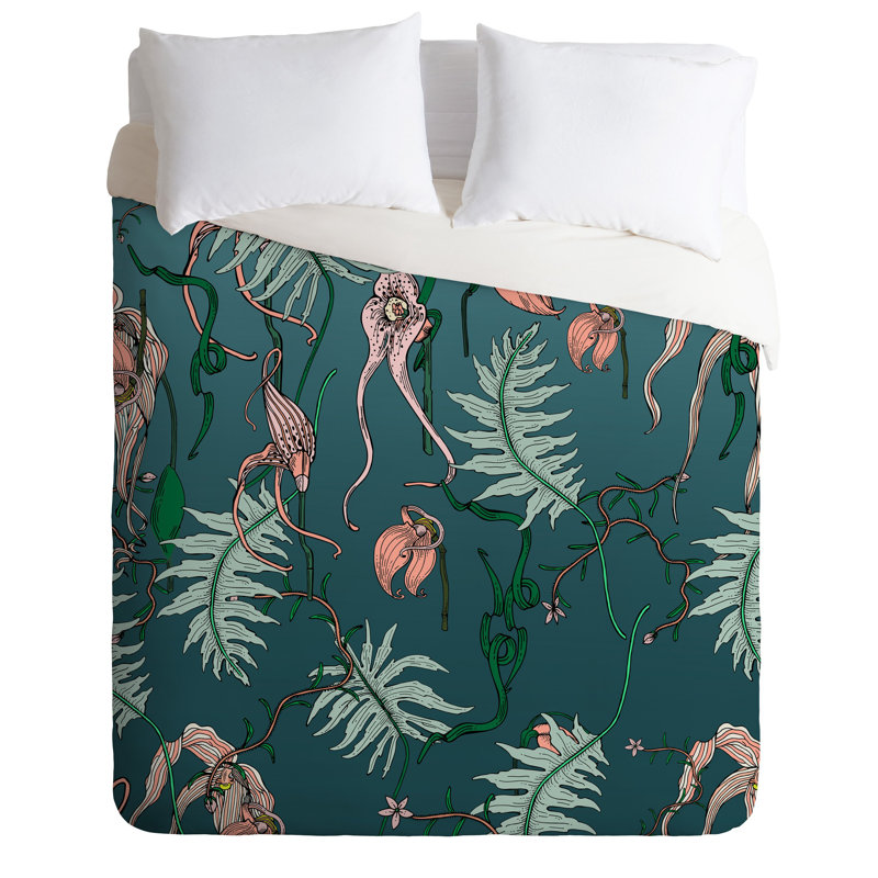 Polyester Floral Duvet Cover, King Duvet Cover + 2 Shams