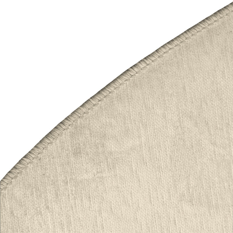 Tapis crème/vert/bleu rayé, Rond 5 pi