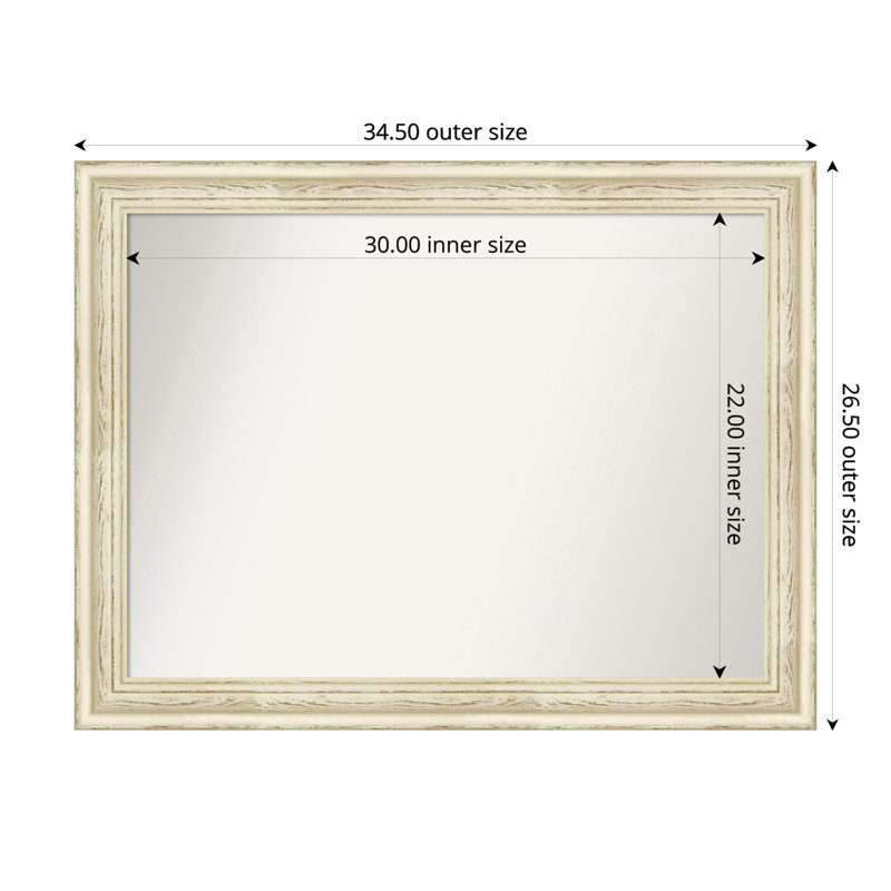 Miroir mural pour salle de bain Country, Rectangle, H 26,5 po x l 34,5 po