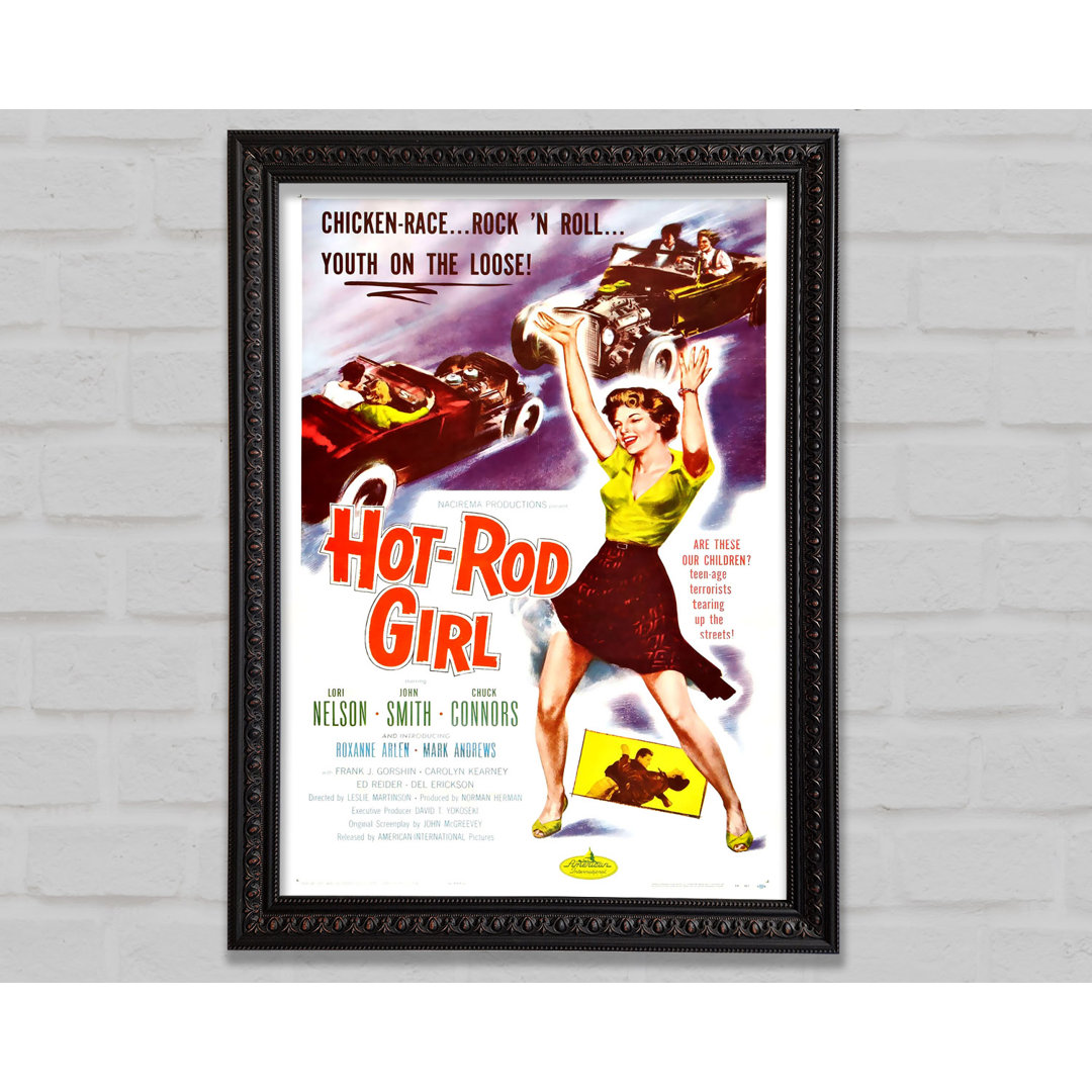 Hot Rod Girl Poster 1 - Einzelne Bilderrahmen Kunstdrucke