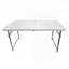 Table pliante réglable en hauteur 4 pi avec poignée facile à transporter - blanc granit