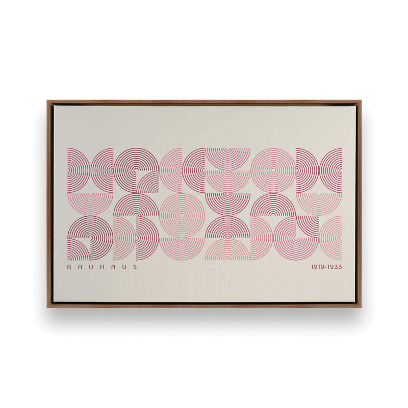 Bauhaus Rose Line Rhythm, H 13 po x l 19 po, Noyer