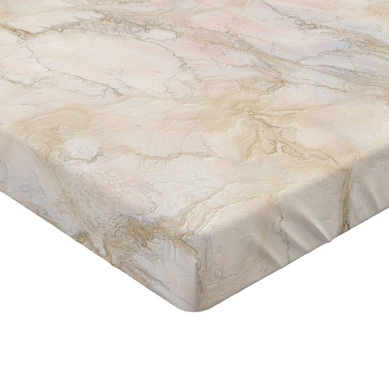 Drap-housse orange Ambesonne, Marbre beige, Drap-housse de taille double