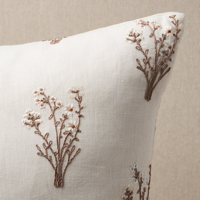 Stora Embroidery Pillow, Ivory