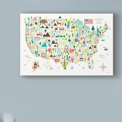 Art sur toile Guarani «Illustrated USA»