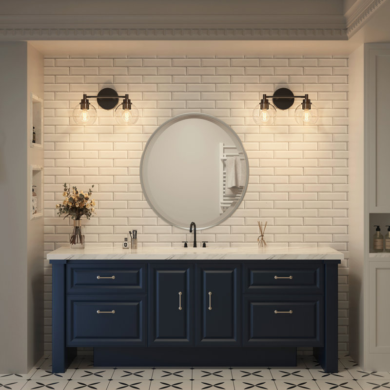 Éclairage pour meuble-lavabo Shelburn, Noir mat, 2