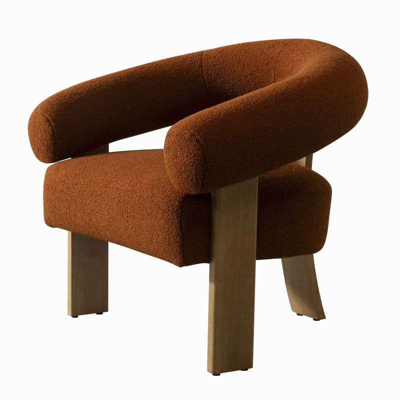 Chaise d'appoint 35 pouces Cid Nico, brun rouille, bois plat 3 pieds