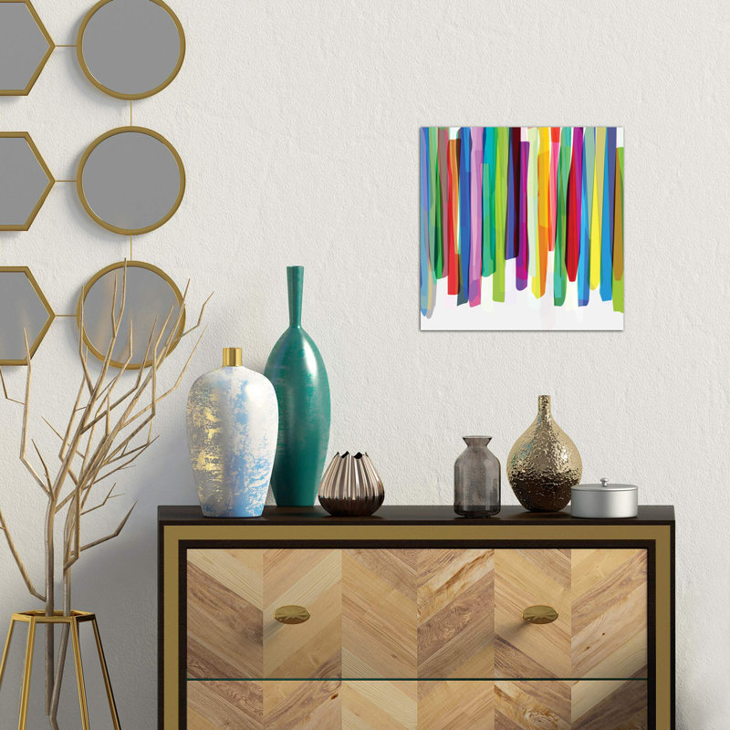 Colorful Stripes II by Mareike Böhmer - Wrapped Canvas Print, 45.72 cm H x 45.72 cm W, Black Framed