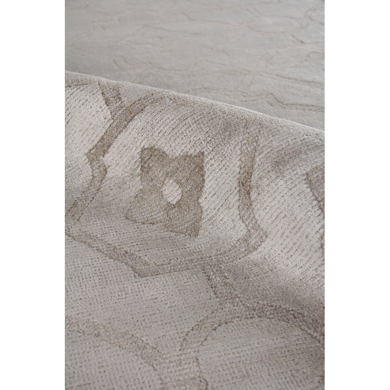 Samara Geometric Hand Loomed Synthetic Area Rug in Light Brown/Gray, Rectangle 12' x 15'