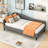 Wood Upholstered Daybed with Legs and Backrest-1715116173-1715116172
