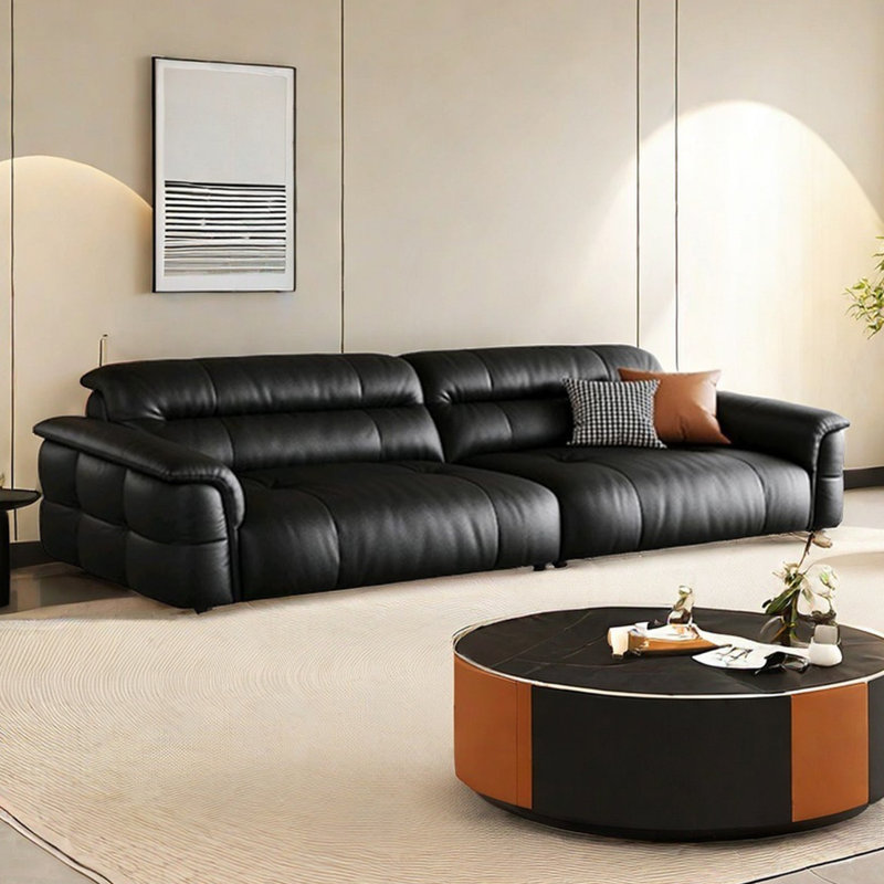 Canapé à touches de piano de luxe minimaliste, H 33,46 po x l 102,36 po x P 42,51 po