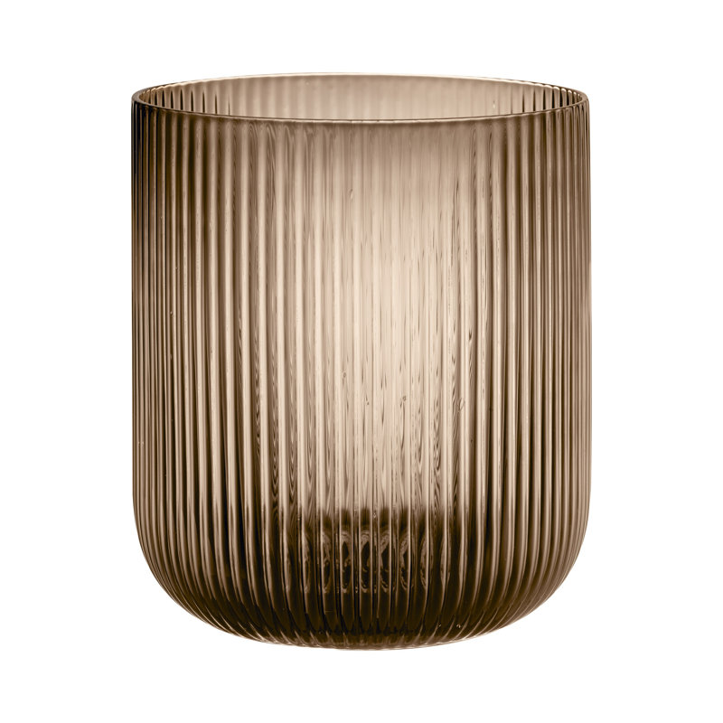 VEN Glass Tabletop Hurricane, 7.9" H x 6.9" W x 6.9" D, Coffee