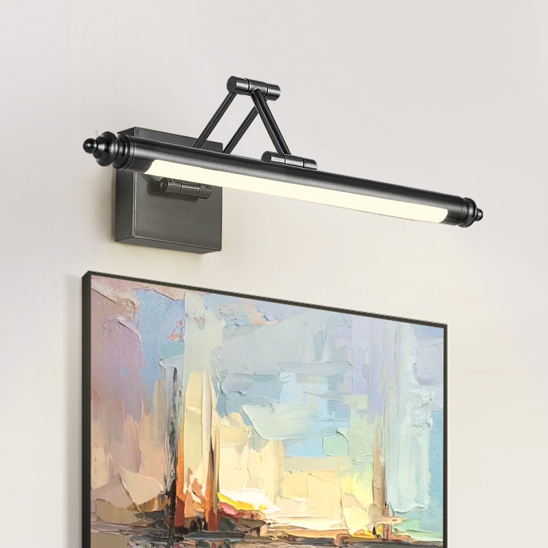 Lampe pour éclairage à DEL 1 lumière à intensité variable, température de couleur réglable (3000K / 4000K / 5000K), bras extensible réglable et angle d'éclairage, éclairage de présentation d'œuvres d'art, câblé, non alimenté par pile