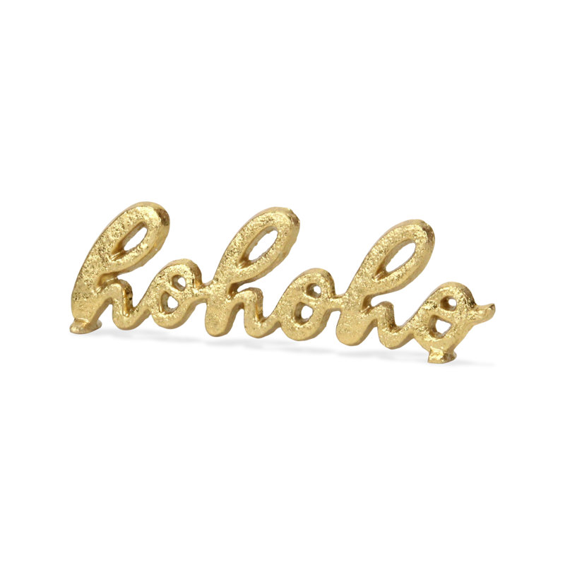 Moundridge "Hohoho" Cast Iron Table Sign, Gold