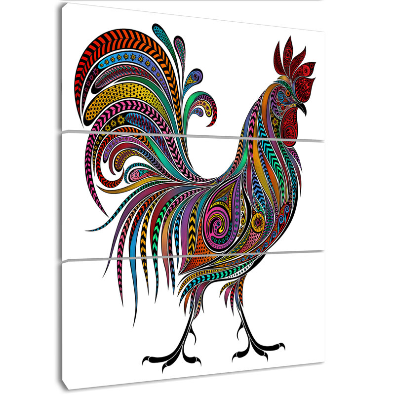 « 2017 color patterns coq », impression à multiples images sur toile