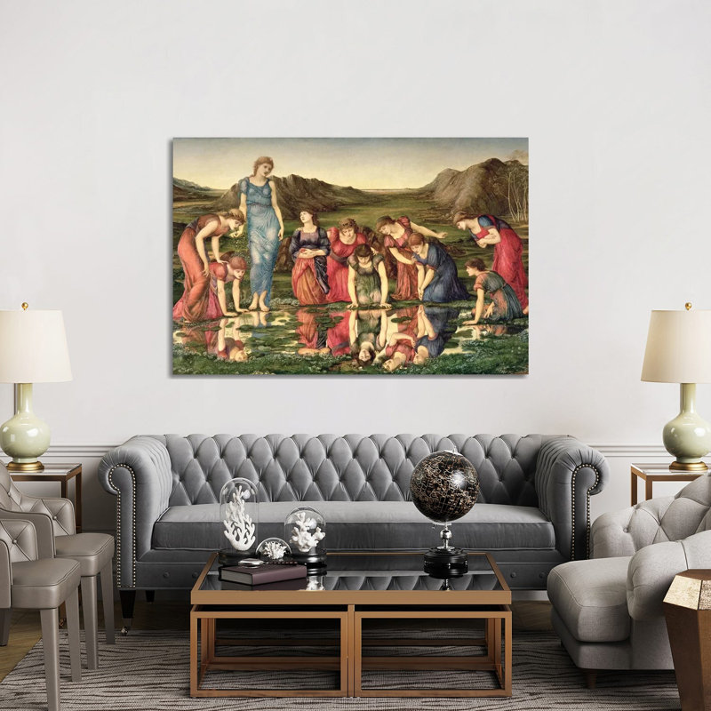 The Mirror Of Venus, 1870-76 by Edward Coley Burne-Jones - Painting on Canvas, Wrapped Canvas