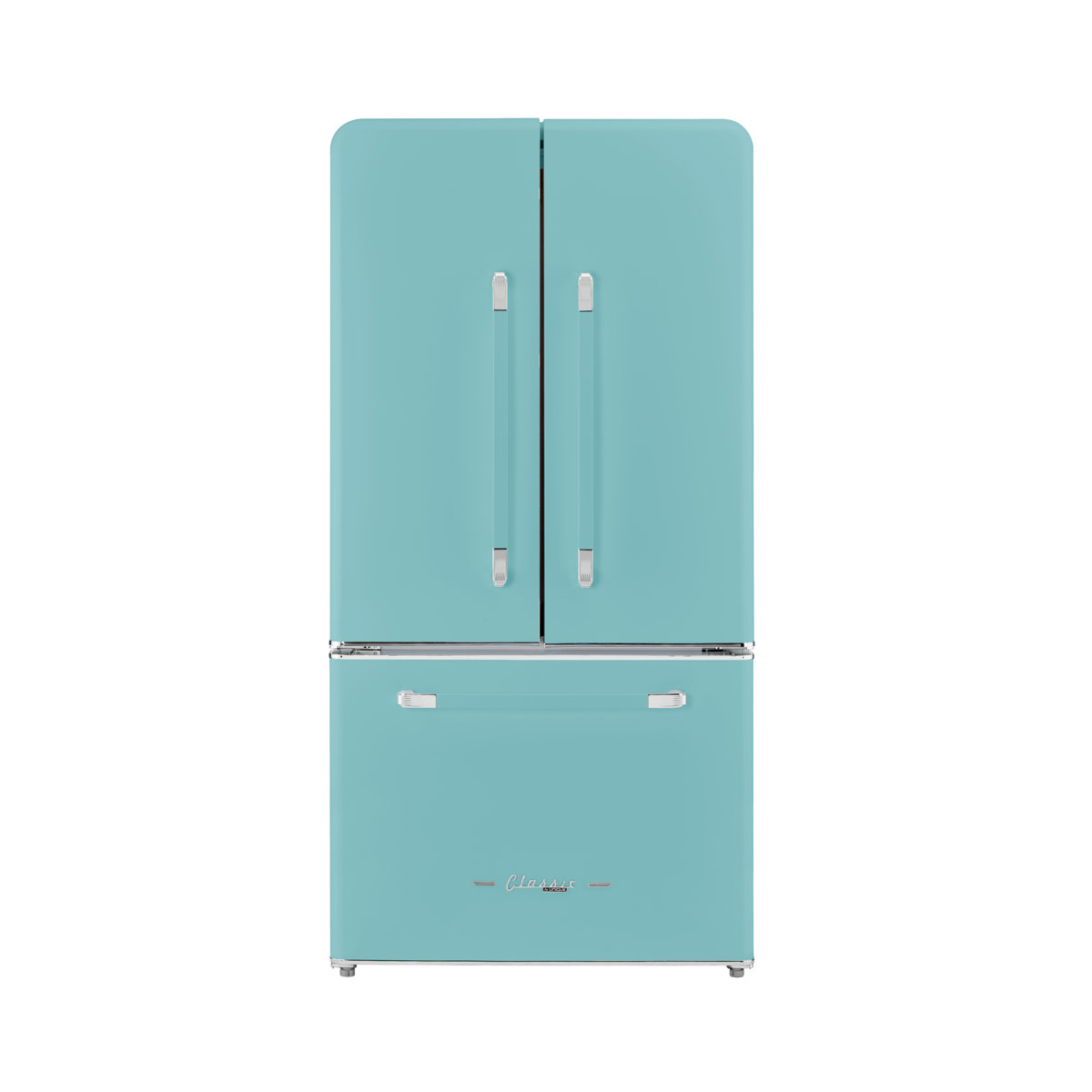 Unique Appliances - 36 in. Wide Classic Retro 36-inch 21 cu.ft. Counter Depth French Door Refrigerator - Ocean Mist Turquoise — FIN-0014726 | Fridge.com