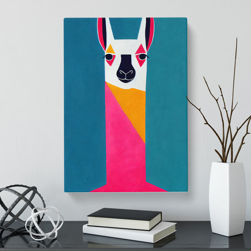Llama Minimalism Vol.1 - Wrapped Canvas, 50cm H x 35cm W x 3cm D