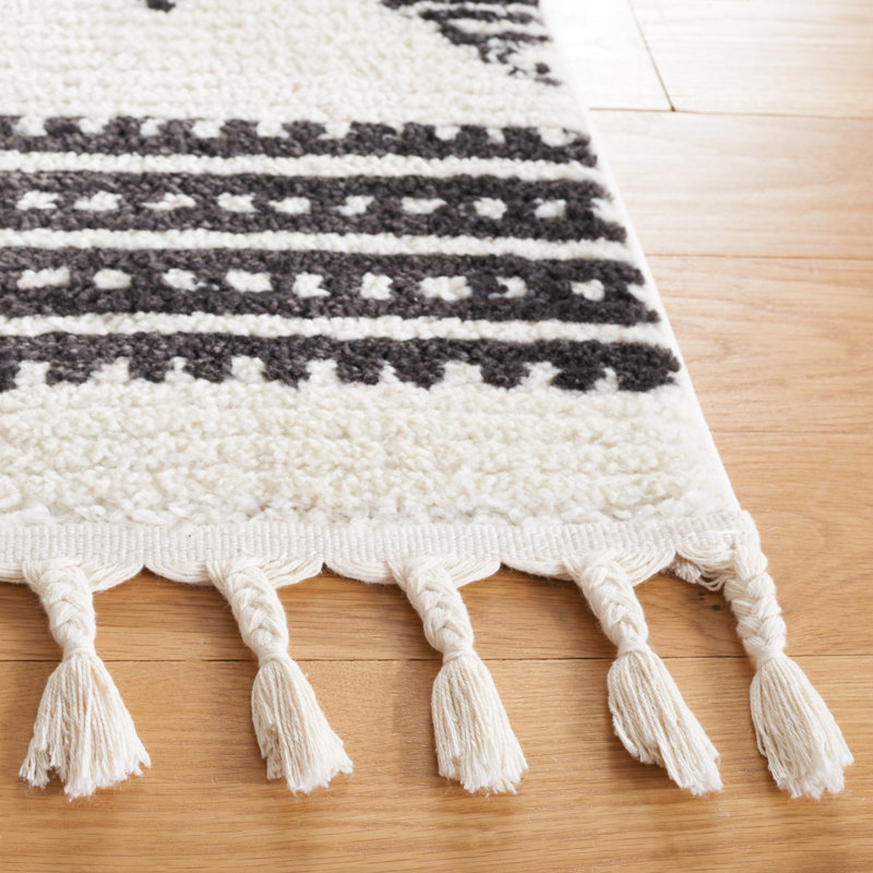 Baar Tassel Performance Abstract Rug, Square 6'7"