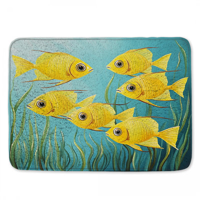 Tapis de bain jaune