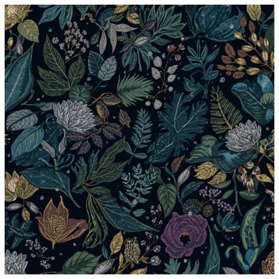 Botanical Leafy Pattern Bath Mat
