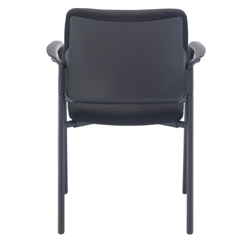 Pia 45cm H Polyester Blend Upholstered Folding Stacking Armchair, Black