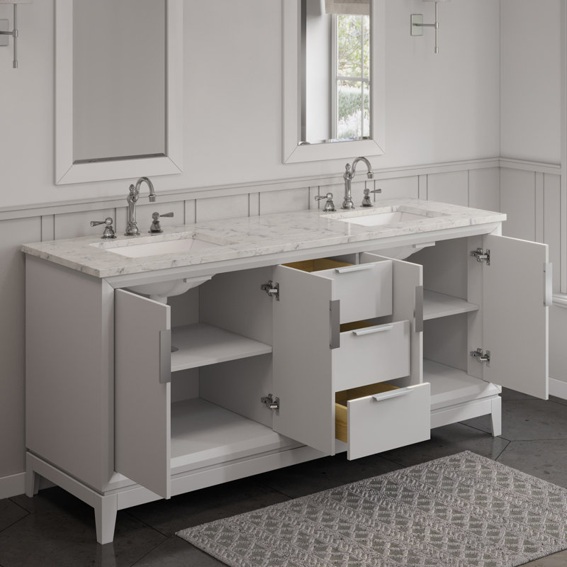 Elizabeth 72'' W Double Vanity, White