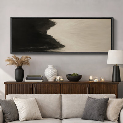Large Framed Canvas Print Wall Art - Neutral Abstract Print for Minimalist Modern Wall Decor