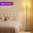 Farmhouse Floor Lamp With Hand-Worked Rattan Shade And Foot Switch