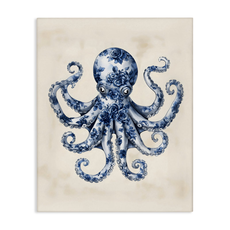 Floral Floral Octopus, conception par Arlington Prints, H 48 po x l 36 po