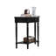Console demi-cercle en bois massif noir-352425727