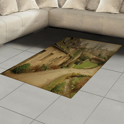 Tapis décoratif en fibre de polyester à haute densité European Farm House
