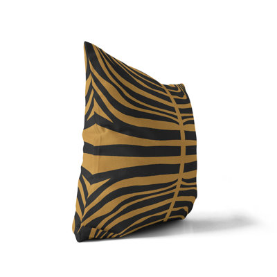 Hunter Black And Brown Abstract Zebra Pattern  Indoor Pillow Cover
