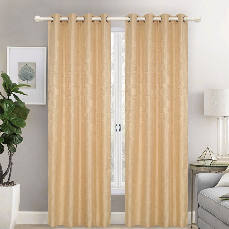 Agustin Room Darkening Curtain Single Panel, Gold