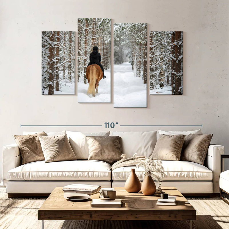 Mehar Winter Forest Horseback Riding, 54" H x 84" W