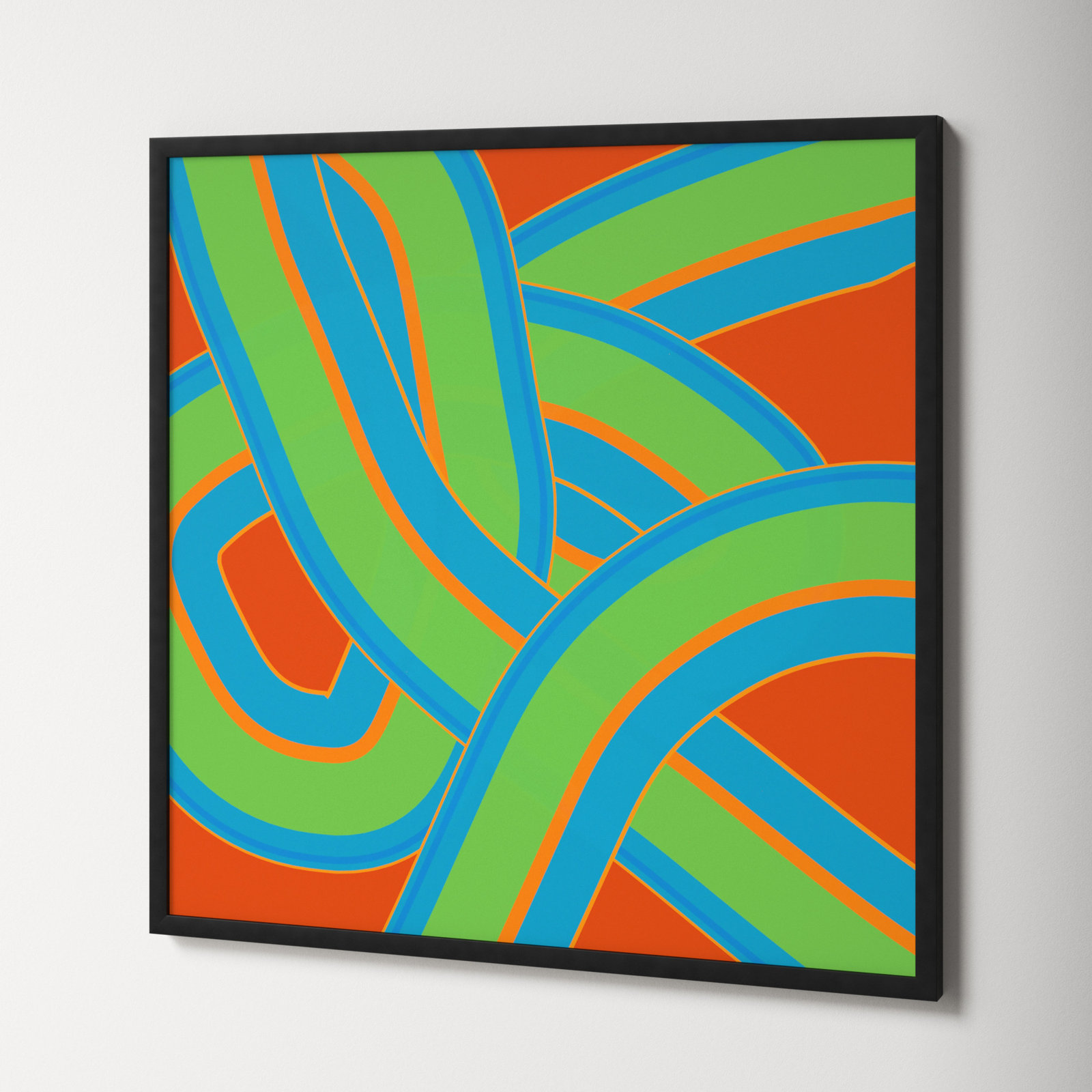 Twist Series I "Twisted Love" Print, 36" H x 36" W x 1.25" D, Black