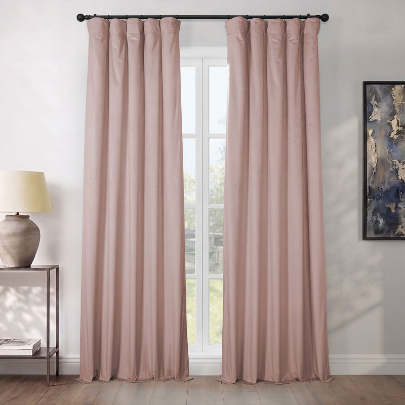 Rideaux en velours moelleux Matra pour chambre à coucher ‑ rideaux obscurcissants pour les fenêtres de salon, panneau simple