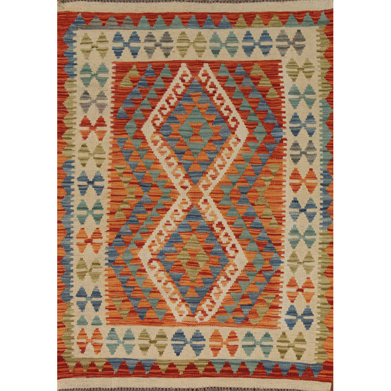 Tapis réversible en laine South Western Kilim 3 x 5