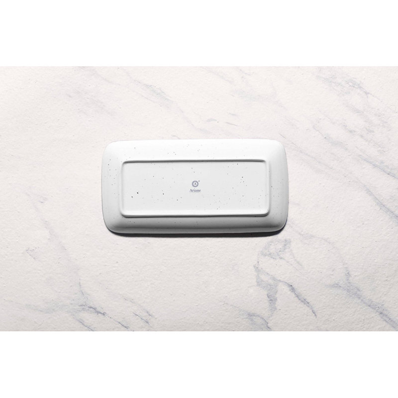 Assiette rectangulaire en porcelaine | Plateau blanc, 14,17 x 6,5 x 1,18 po