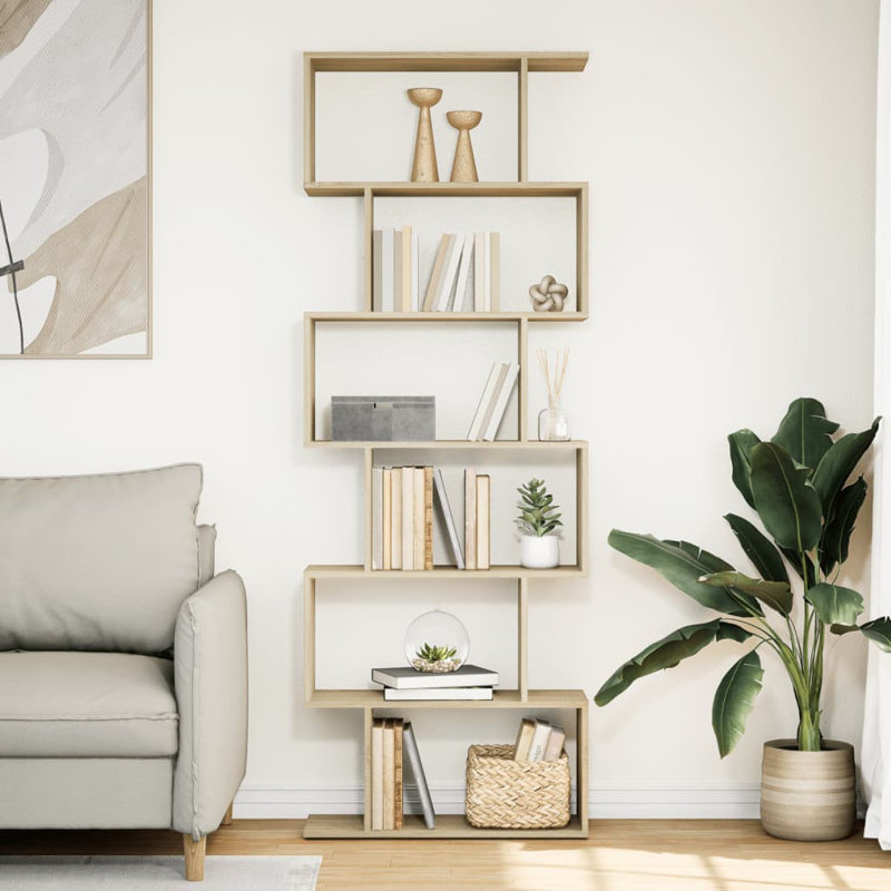 Sekai 70cm W Bookcase, Sonoma Oak, (6 Shelves) 193cm H x 70cm W x 24cm D