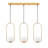Elegant Gold Chandelier, Metal Body, Adjustable Height 26.0 - 45.3 inches | 3 x E27 Socket (Max 40W) | Cap Diameter: 5.9 inches | Base Plate: 22.8 x 2.4 x 1.6 inches | Perfect for Living Room, Dining Room & Entryway Decor, Stylish Lighting Solution