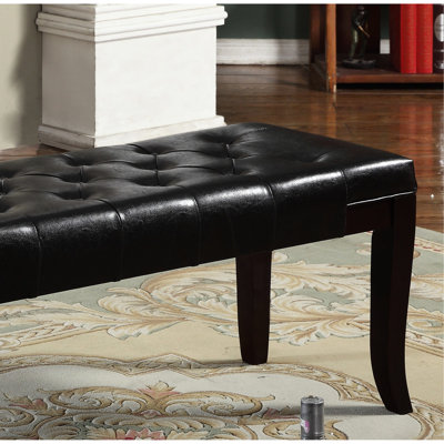 Banc de chambre en similicuir, finition, option de sièges élégants, l 44 po x P 16 po x H 18,8 po, banc élégant en cuir, rehausse la décoration de la chambre à coucher, du salon et du vestibule.